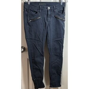 Rock & Republic Kashmiere Pants  Women's Size 8 Navy Blue‎ Zippers